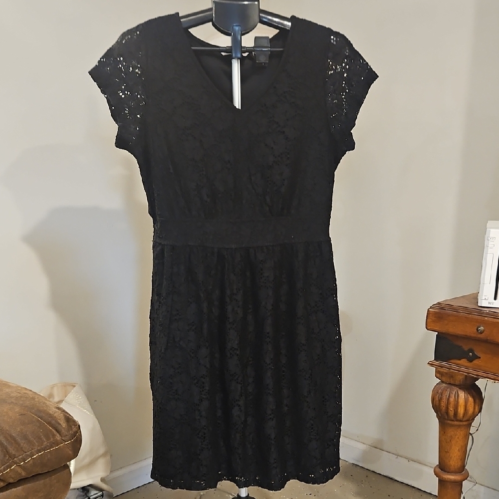 Isaac Mizrahi Black Lace Mini Dress